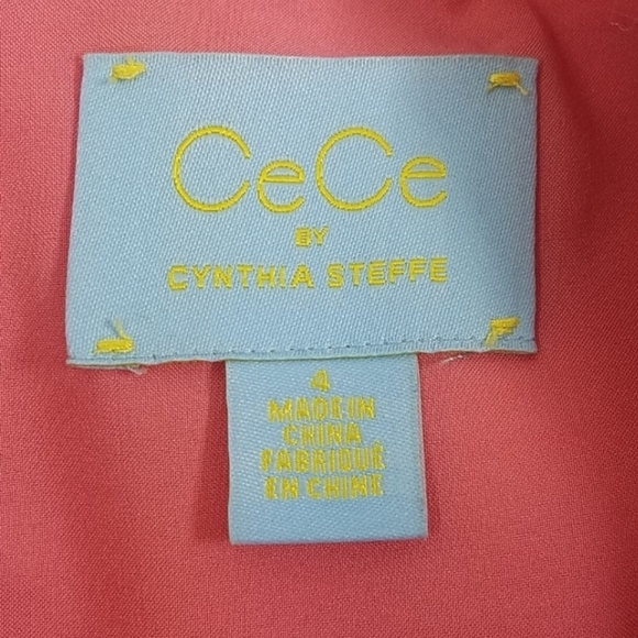 CeCe by CYNTHIA STEFFE Jacquard Shift Short Sleeve Tweed Pink Mini Dress Size 4 - Picture 11 of 13